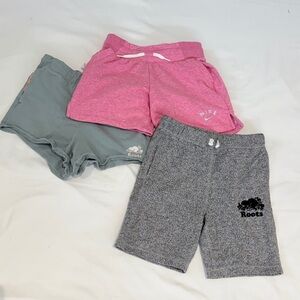 Nike and Roots Kids Shorts - Pink, Green and Grey size 8-10